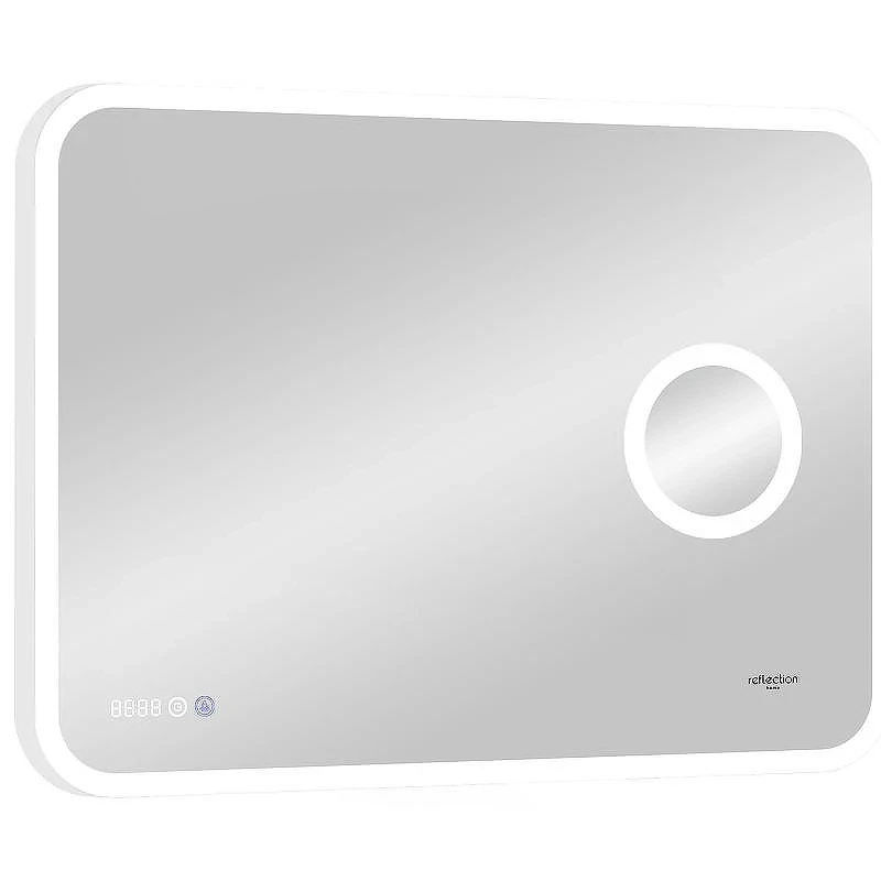 Зеркало Reflexion Point 800х700 RF4513PT с подсветкой с сенсорным выключателем, диммером и часами