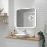 Зеркало Reflexion Point 800х700 RF4513PT с подсветкой с сенсорным выключателем, диммером и часами