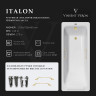 Чугунная ванна Vinsent Veron Italon 170x70 VIT1707045H/VH0012MGD цвет Белый с квадратными ручками матовое золото
