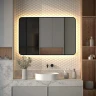 Зеркало Defesto Aura 120х80 DF 2980RH с подсветкой 38W-3000K/ИК - выключатель/Теплый белый свет/Черная рама