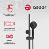 Душевая система Agger Brilliant A0393344 Черная матовая латунь на стену