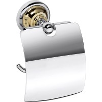 Держатель туалетной бумаги Bemeta Retro Gold and Сhrom 144212018 с крышкой Золото Хром