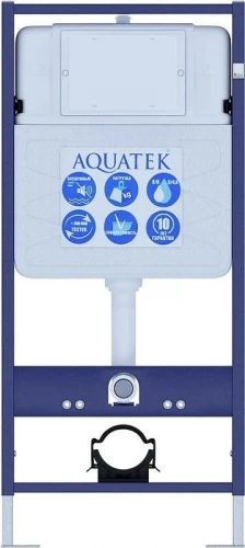 Комплект унитаза с инсталляцией Aquatek Set Aquatek Мия Т-033 4в1 цвет Белый с сиденьем Микролифт и клавишей смыва цвет Оружейная сталь