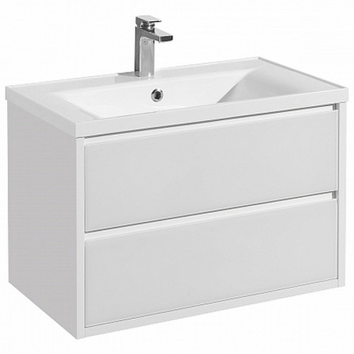 Тумба под раковину Aquaton Римини 80 1A226701RN010 подвесная Белый глянец МДФ / ЛДСП
