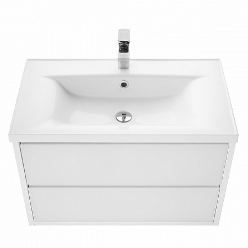 Тумба под раковину Aquaton Римини 80 1A226701RN010 подвесная Белый глянец МДФ / ЛДСП