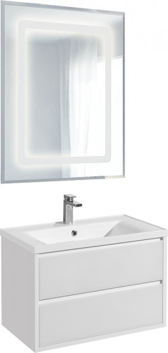 Тумба под раковину Aquaton Римини 80 1A226701RN010 подвесная Белый глянец МДФ / ЛДСП