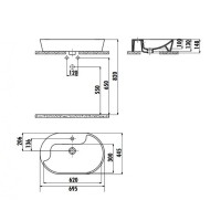 Раковина Creavit Topic 70 TP172-00CB00E-AK00 Золото фарфор накладная