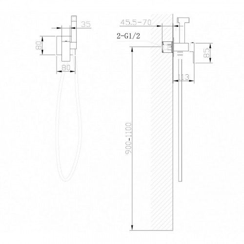 Гигиенический душ со смесителем Abber Daheim AF8226SP цвет Сатин