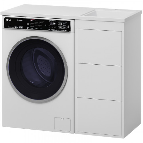 Тумба под раковину Brevita Grafit 100 GRA-01040-023Я Белая матовая МДФ / ЛДСП