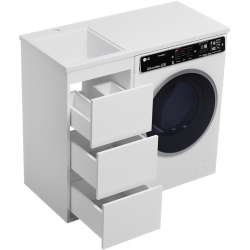 Тумба под раковину Brevita Grafit 100 GRA-01040-023Я Белая матовая МДФ / ЛДСП