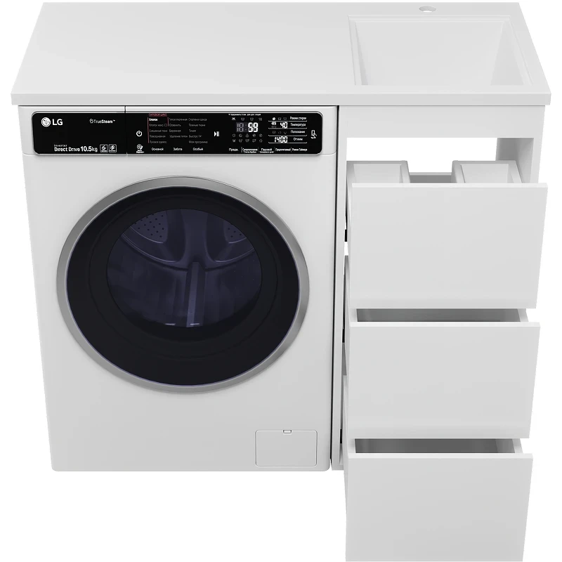 Тумба под раковину Brevita Grafit 100 GRA-01040-023Я Белая матовая МДФ / ЛДСП