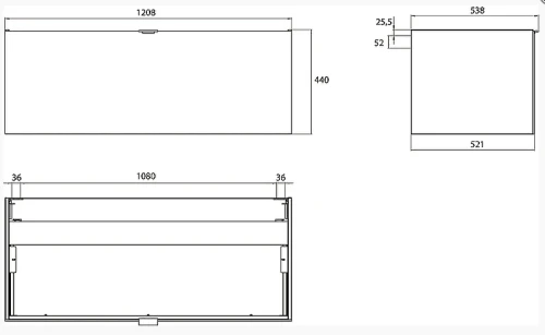 Тумба под раковиной Emco Vanity Units 120 9583 274 21 подвесная Белая глянцевая