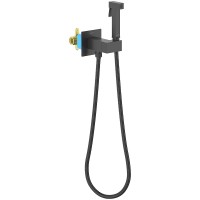 Гигиенический душ со смесителем Aquatek Лира AQ1025MB Черный матовый латунь встраиваемый