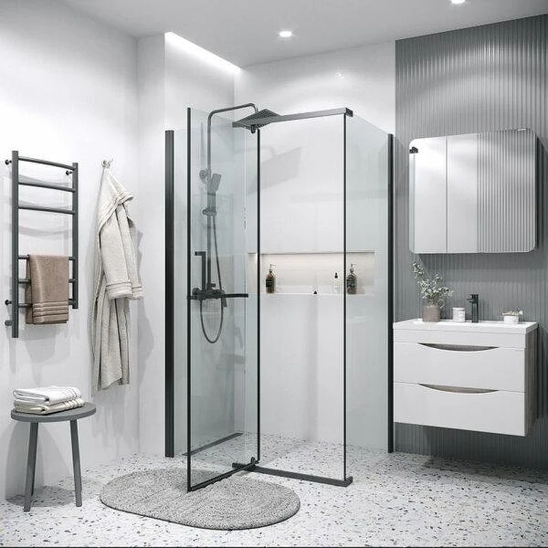 Душевой уголок Grossman Pragma 100x100 120.K33.03.1010.21.00 профиль Черный матовый стекло прозрачное