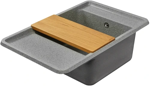 Кухонная мойка Aquaton Беллис 78 1A725032BS230 Серая искусственный камень (литьевой мрамор) встраиваемый