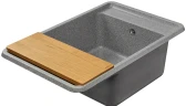 Кухонная мойка Aquaton Беллис 78 1A725032BS230 Серая искусственный камень (литьевой мрамор) встраиваемый
