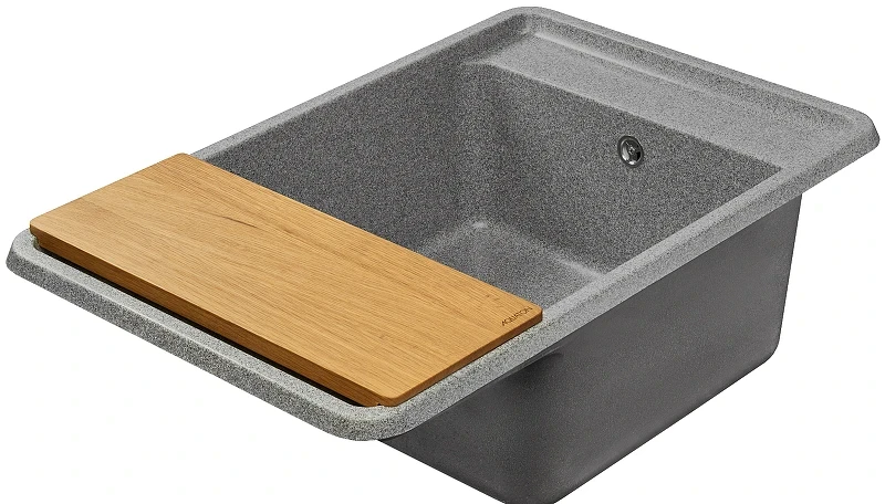 Кухонная мойка Aquaton Беллис 78 1A725032BS230 Серая искусственный камень (литьевой мрамор) встраиваемый