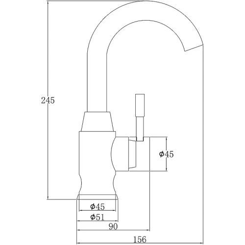 Смеситель для кухни ZorG Steel Hammer SH 6166 INOX Нержавеющая сталь