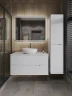 Тумба с раковиной Orange Line 100 Li-100TuwMDF+B07-420W подвесная Белая матовая
