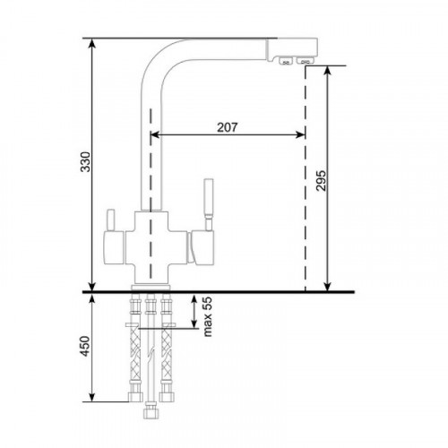 Смеситель для кухни Ulgran Quartz UQ-016-10 Песочный латунь