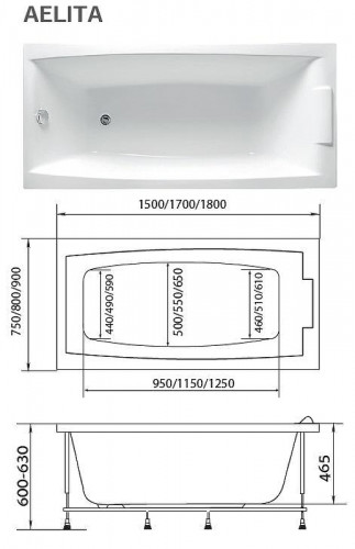 Акриловая ванна Creto Elite 170х90 11-17090 цвет Белый