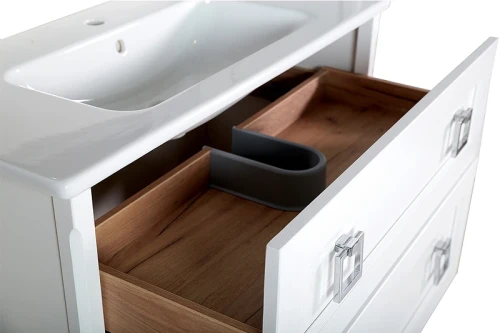 Тумба под раковину ASB-Woodline Рома 100Н 10851 Белая массив дерева