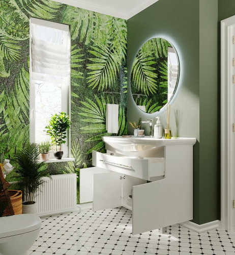 Тумба под раковину 1MarKa Lina New 105Н У94492 Белый глянец МДФ / ЛДСП