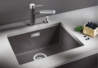 Кухонная мойка Blanco Subline 500-U 525995 Черная искусственный камень (литьевой мрамор) встраиваемый