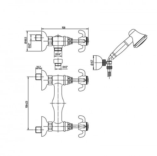 Смеситель для душа Paini Ornellaia 87CR509 Хром