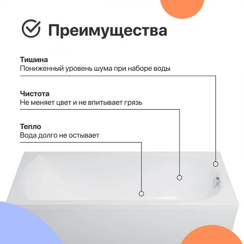 Акриловая ванна DIWO Углич 150х70 цвет Белый