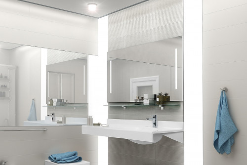 Зеркало Aquaton Отель 100 1A107402OT010 с подсветкой с функцией антипар МДФ / ЛДСП, стекло