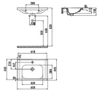 Раковина Creavit Eksen 65 EK065-00CB00E-0000 Белая фарфор подвесная, полувстраиваемая