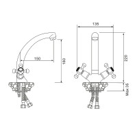 Смеситель для кухни WesnaArt Rassvet RAS02-120 Хром