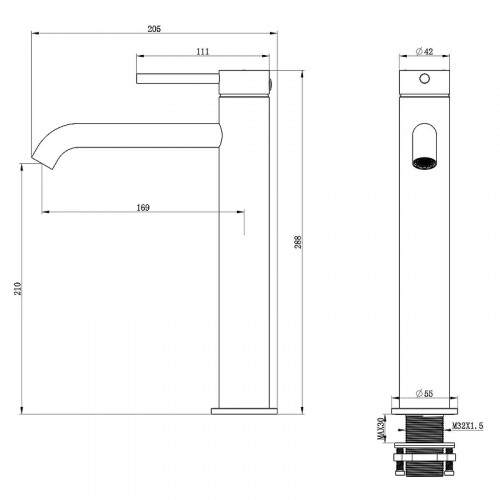 Смеситель для раковины Oliveeka Y OL-88239017-BGM цвет Оружейный металл матовый