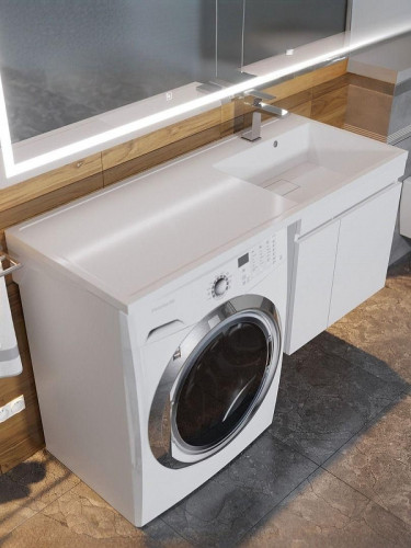 Раковина Uperwood Magenta 120 R 2490000009 с местом под стиральную машину цвет Белый глянцевый