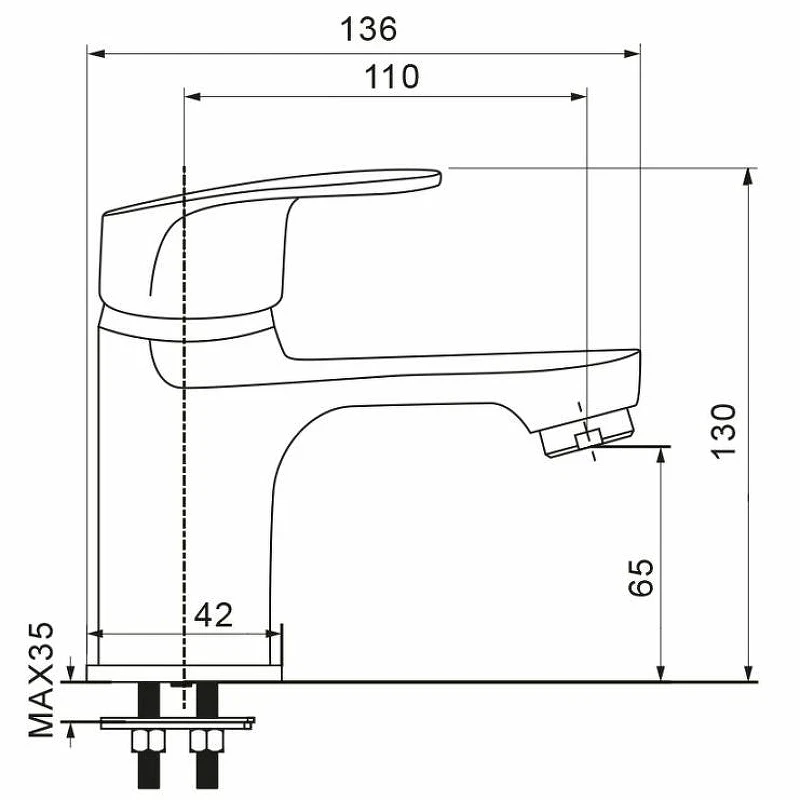 Смеситель для раковины WesnaArt Ocean OCE12-210 Хром