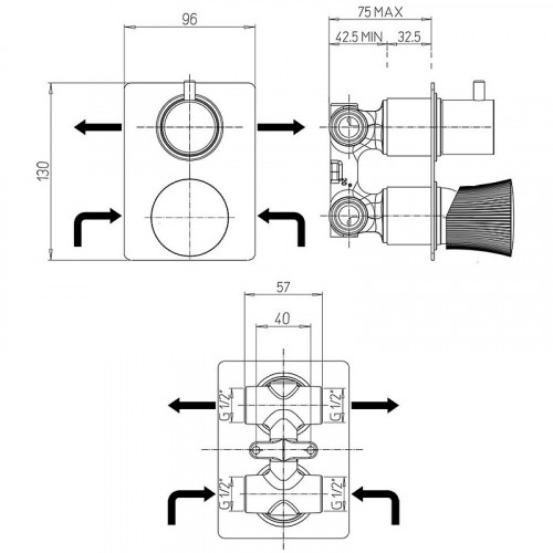 Смеситель для душа Paini Domus 18PJ691PZ Золото матовое