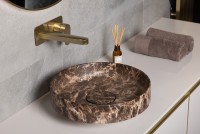 Раковина-чаша Boheme Corian 40 801-ED Emprador искусственный камень (литьевой мрамор) накладная