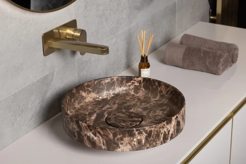 Раковина-чаша Boheme Corian 40 801-ED Emprador искусственный камень (литьевой мрамор) накладная