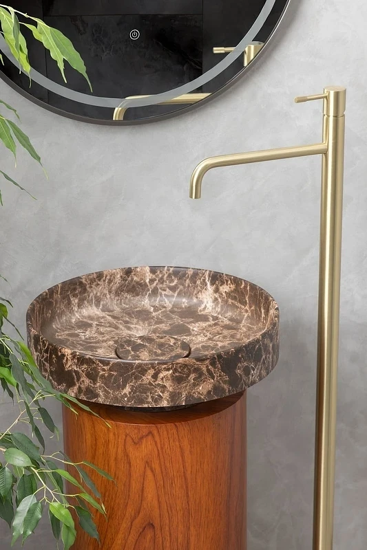 Раковина-чаша Boheme Corian 40 801-ED Emprador искусственный камень (литьевой мрамор) накладная
