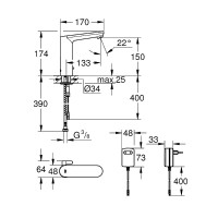 Смеситель для раковины Grohe Eurosmart Cosmopolitan E 36421000 Хром латунь