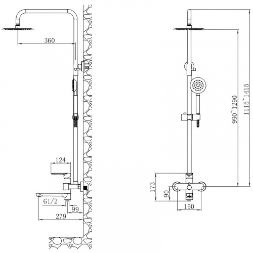 Душевая система ESKO Orlando ST250OL Хром