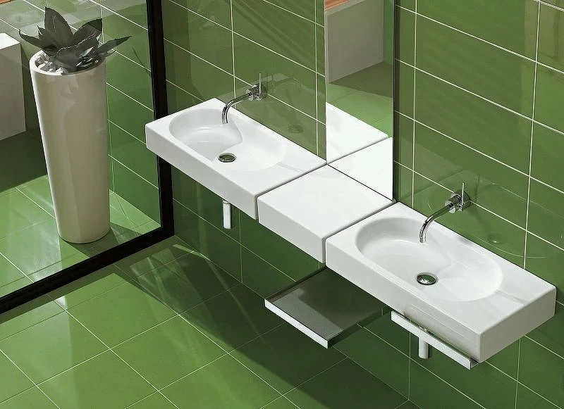 Раковина Hatria Area 70 L Y0W901 Белая фаянс подвесная, накладная