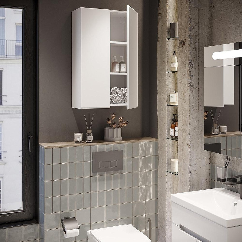 Подвесной шкаф DIWO Суздаль 50 SU0050S над стиральной машиной цвет Белый