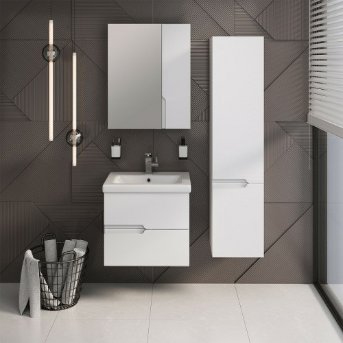 Зеркальный шкаф Runo Стокгольм 60 00-00001126 Белый МДФ / ЛДСП, стекло