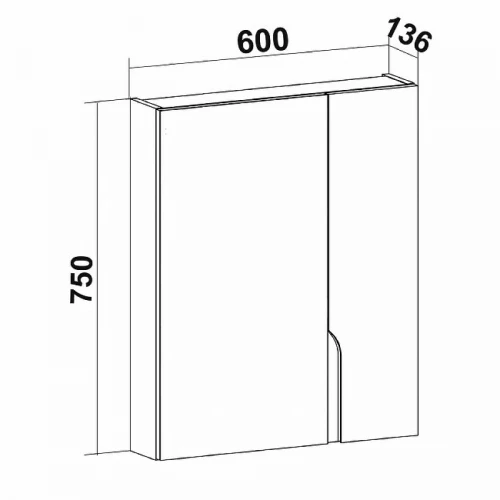 Зеркальный шкаф Runo Стокгольм 60 00-00001126 Белый МДФ / ЛДСП, стекло