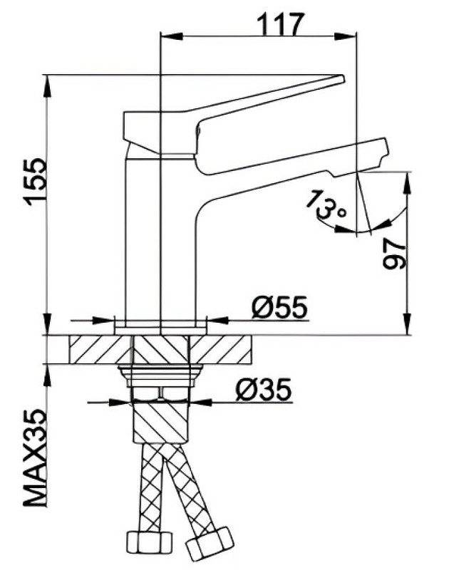 Смеситель для раковины Frap H61 F1061 Хром латунь