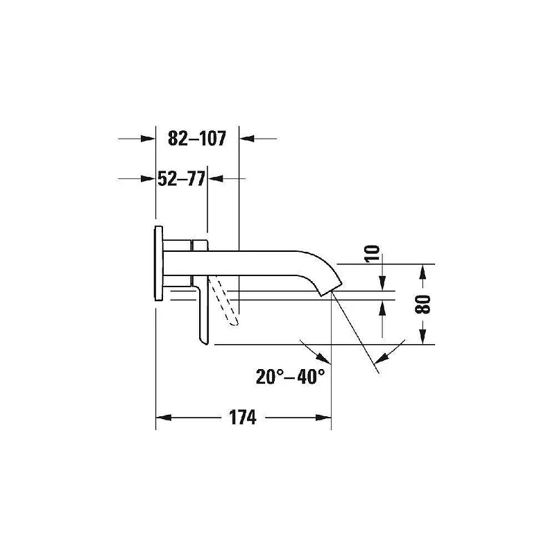 Смеситель для раковины Duravit C.1 C11070003010+GK1900002000 цвет Хром