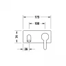 Смеситель для раковины Duravit C.1 C11070003010+GK1900002000 цвет Хром
