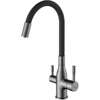 Смеситель для кухни Frap H96 F4396-15 Оружейная сталь латунь на столешницу